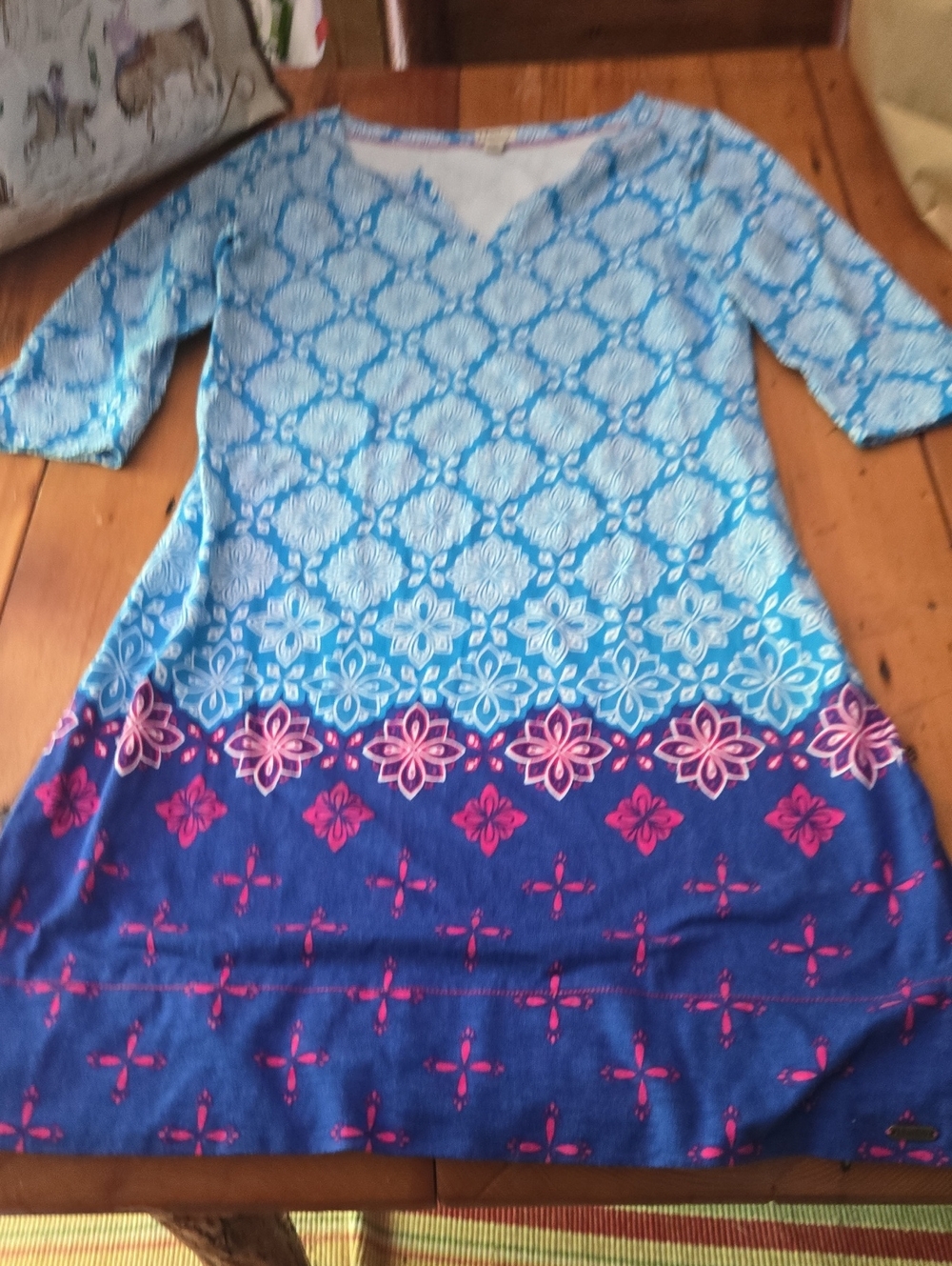Hatley Blue and Pink Floral  Sz M Dress Casual